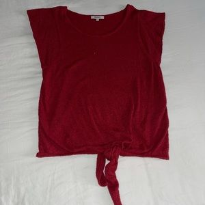 Madewell red sweater top with knot